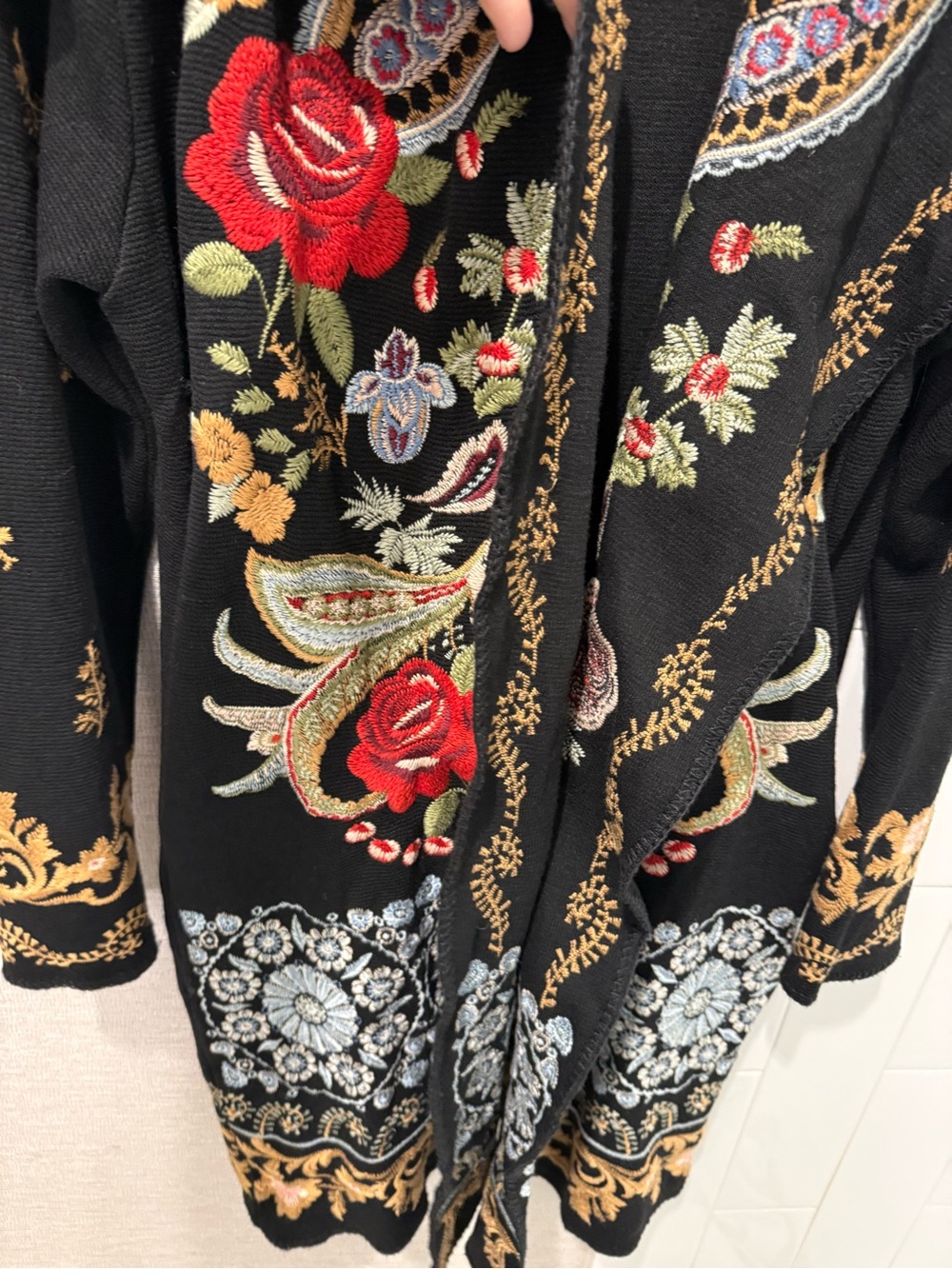 New w Tags Johnny Was Biya Leto Duster Black Small Floral Boho Hard to Find - Picture 9 of 16